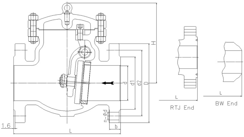 EURA 1870 ANSI API6D swingCheck