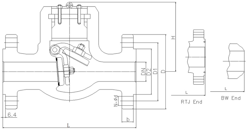 fff EURA 1870 ANSI API6D swingCheck